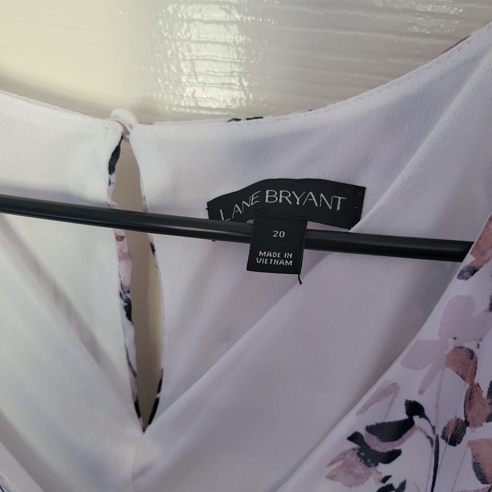 Lane Bryant White and Pink Floral Top